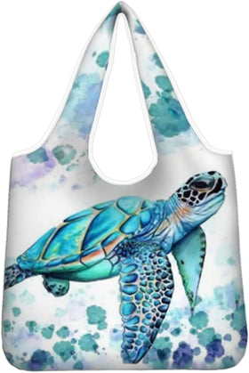 Sea Turtle Reusable Tie Dye Cute Tote Bag