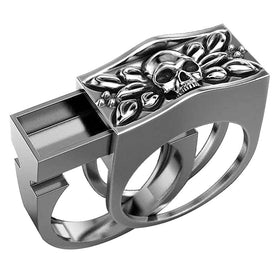Unisex Unique Skull Mini Secret Compartment Ring