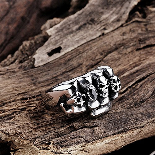 Gothic Skull Head Fist Ring