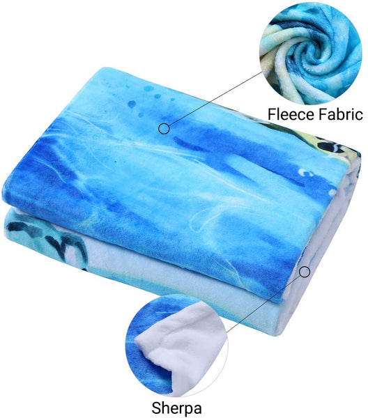 Sea Turtle Blanket Throw Sherpa Blanket (50" x 60")