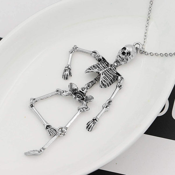 Skeleton Necklace Earrings Set for Women