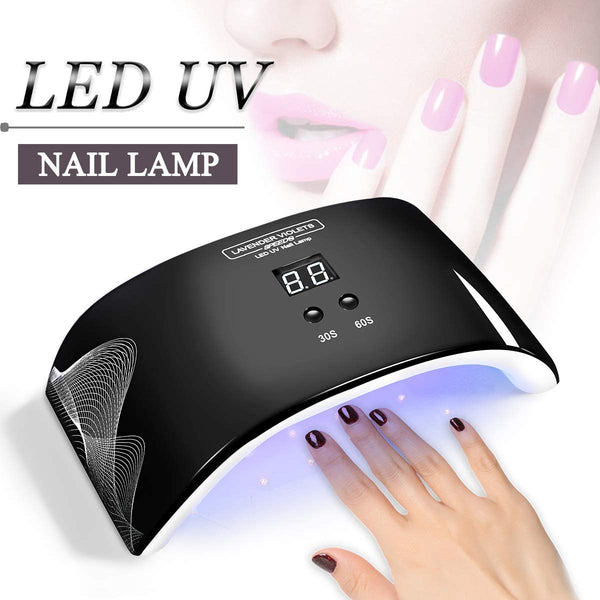 Portable LED Nail Lamp - Violetilac 6W Mini Nail Dryer Curing LED GEL Nail Polish Professionally - Black