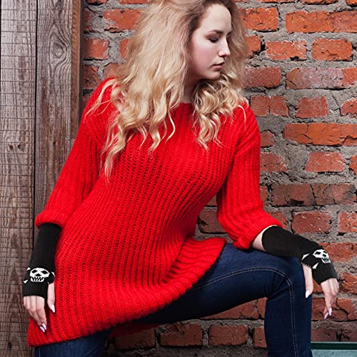 2 Pairs Women Knit Arm Warmers Fingerless Gloves