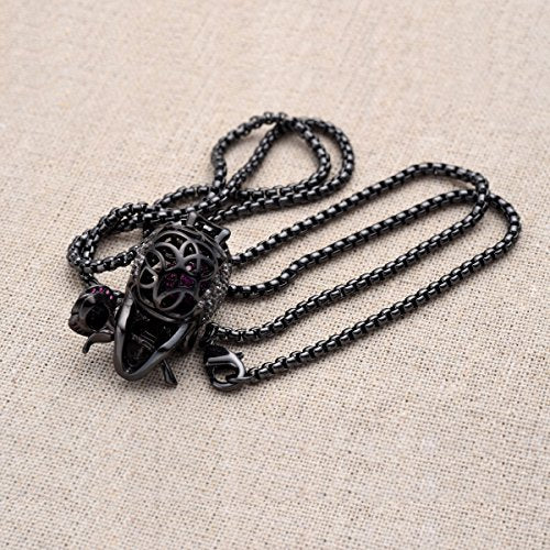 "Romance Forever" Skull & Rose Charm Unisex Pendant Necklace