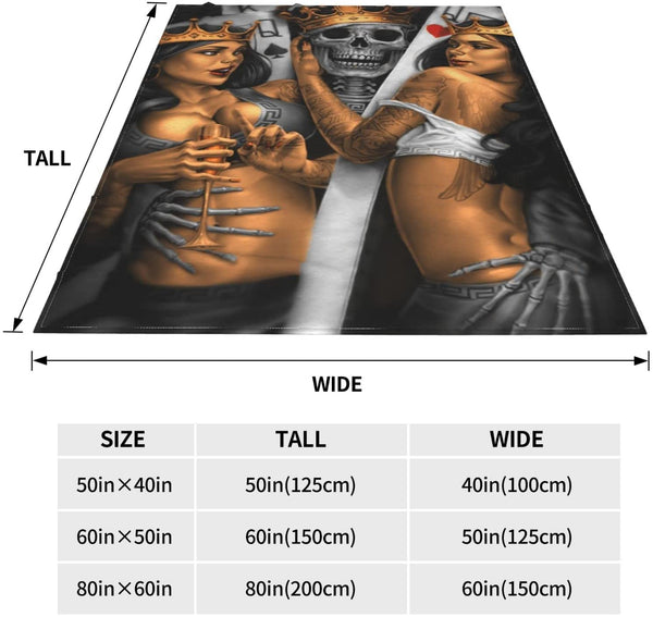 King Skull Throw Blanket 50x60 Inch