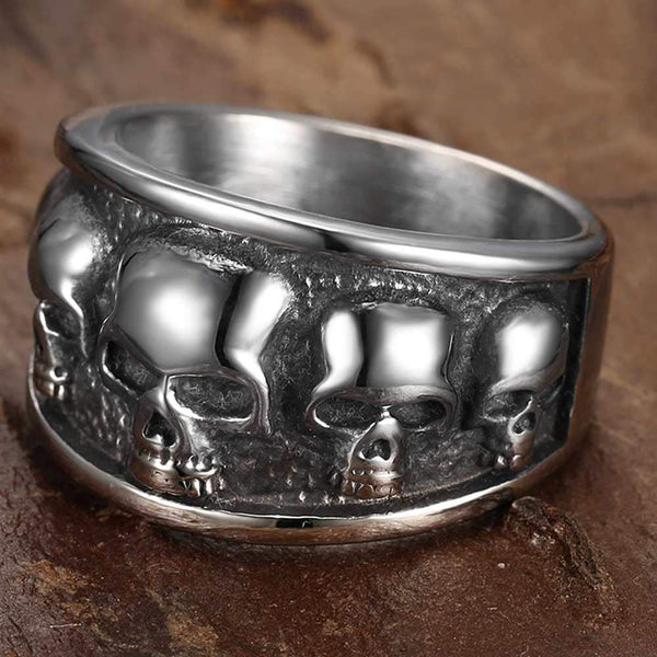 Gothic Death Skull Skeleton Ring