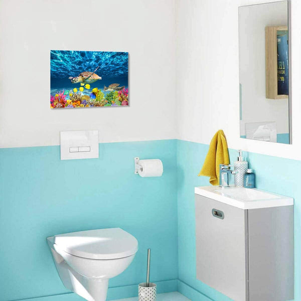 Modern Sea Turtle Wall Decor Framed Size 12x16