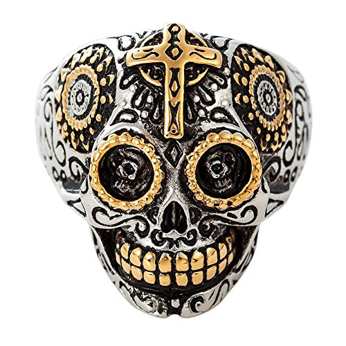 Vintage Gothic Cross Skull Ring