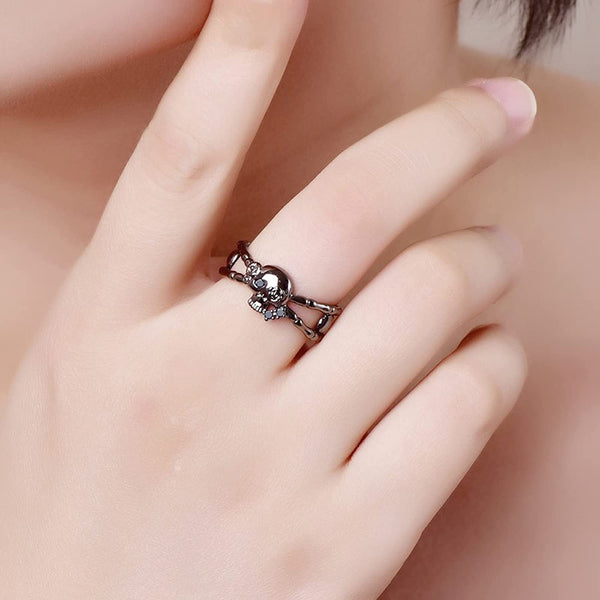Twisted Skull And Bone Ring