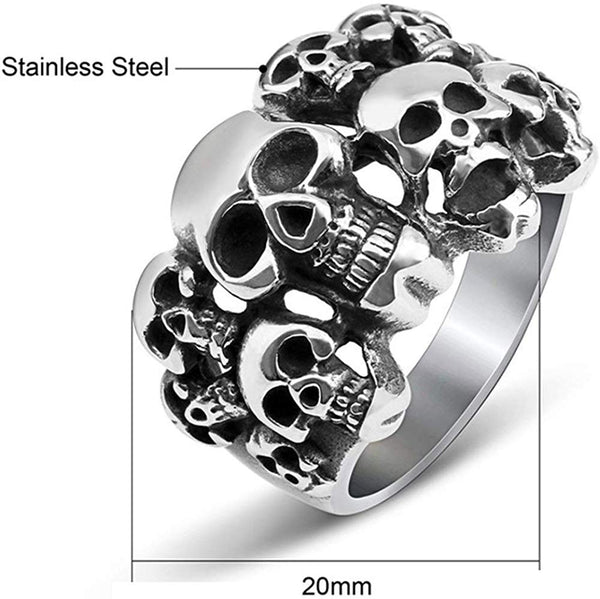 Stainless Steel Gothic Skull Vintage Ring