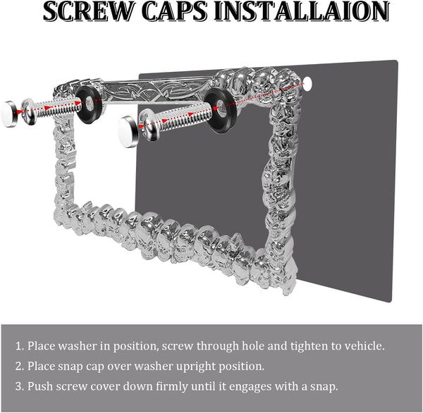 Skull License Plate Frame Holder, 6×12 Inches