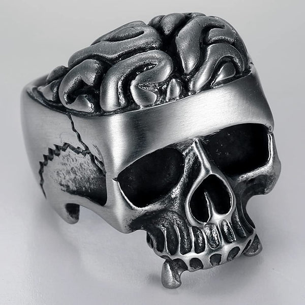 Skull Brain Gothic Ring