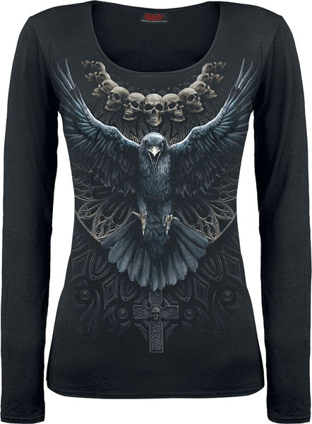 Raven Skull Baggy Top Black