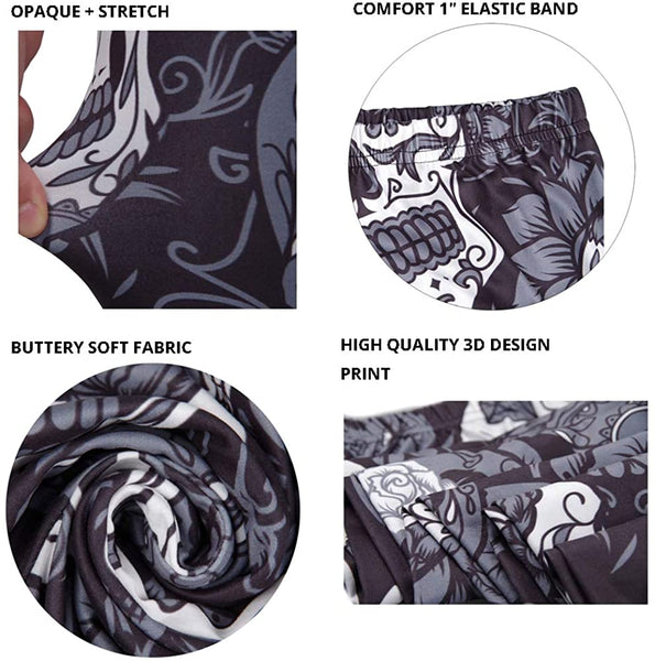 Women Sugar Skull Shorts Leggings