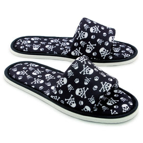 Men Skull Open Toe Home Slippers Size 8.5 to 9.5