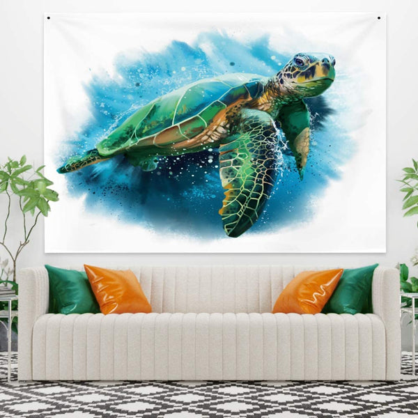 Sea Turtle Wall Hanging Tapestry Decor 33.9x27.6 Inches