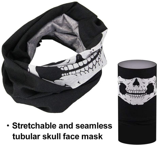 Skull Design Multi Function Half Face Bandana Mask 10 Pack