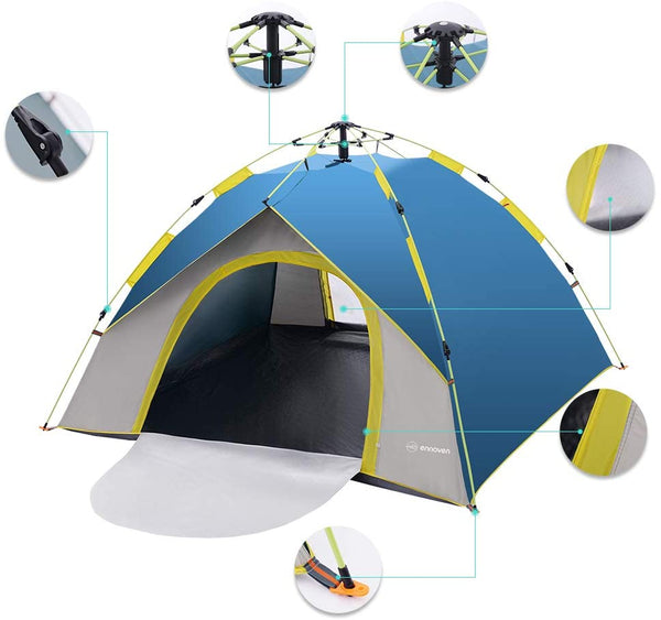 Outdoor Large Rain-Resistant Automatic Instant Pop Up Family Tent