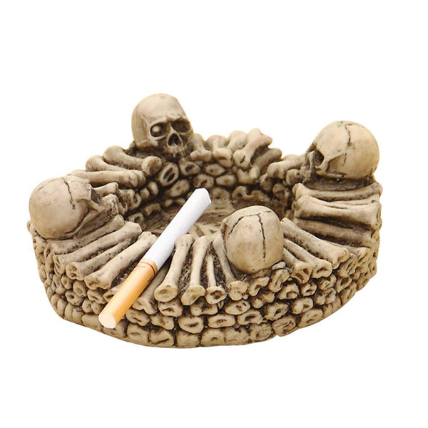 Resin Skull Skeleton Bones Ashtray