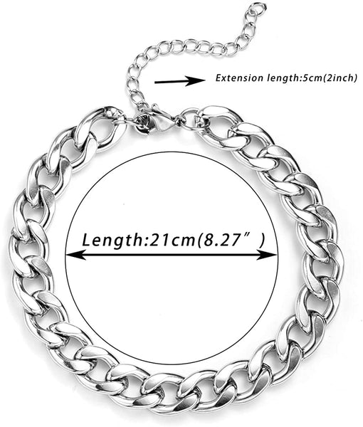 Skull Stainless Steel Bracelet Cuban Chain Jewelry Set For Men