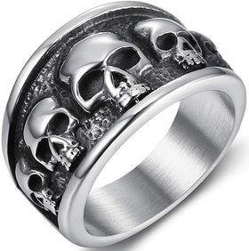 Gothic Death Skull Skeleton Ring