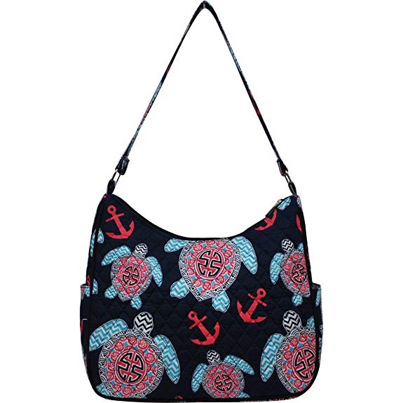 Sea Turtle Quilted Cotton Shoulder Bag
