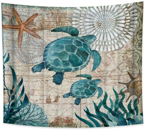 33.9x27.6 inch Sea Turtle Wall Hanging Tapestry