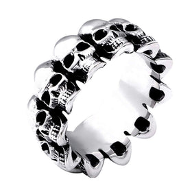 Men Gothic Skull Heads Ring
