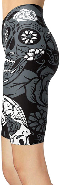 Women Sugar Skull Shorts Leggings