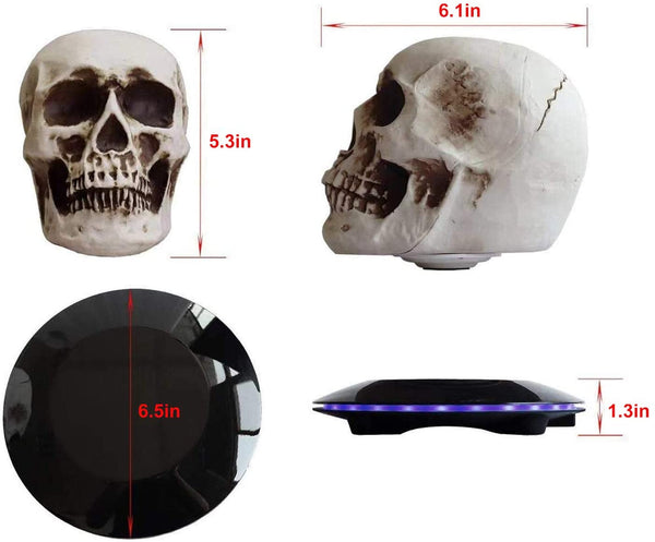 Magnetic Levitating Skull LED Night Light with Touch Button Base