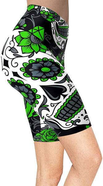 Women Sugar Skull Shorts Leggings