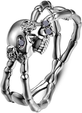 Twisted Skull And Bone Ring