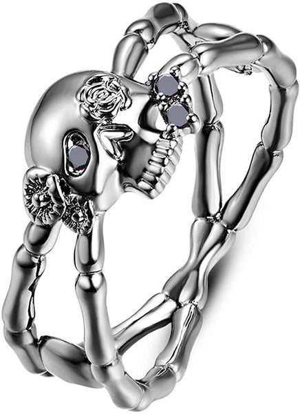 Twisted Skull And Bone Ring