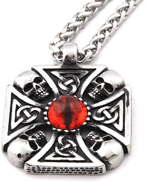 Gothic Celtic Cross Skull Necklace