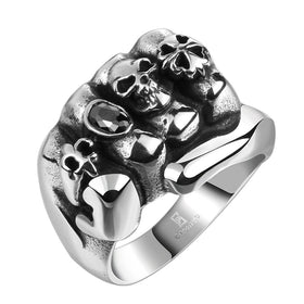 Gothic Skull Head Fist Ring