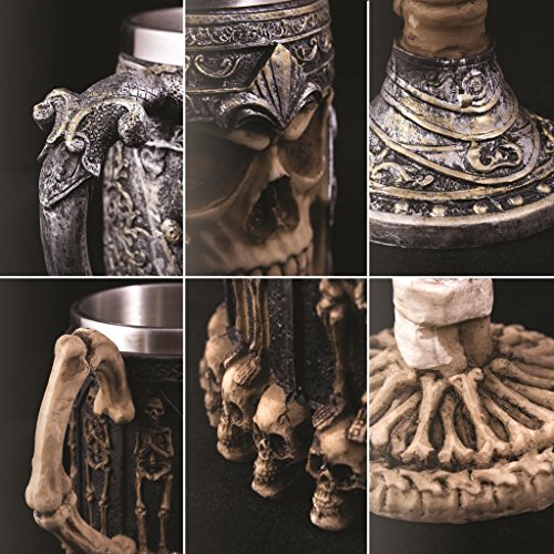 Skull Stein And Goblet Set With Stainless Steel Lining In A Wood Crate - Set of 4