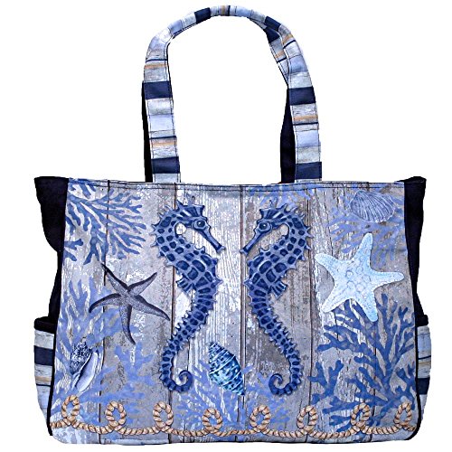 Elegant Blue Sea Turtle Oversized Weekender Top Handle Tote Bag