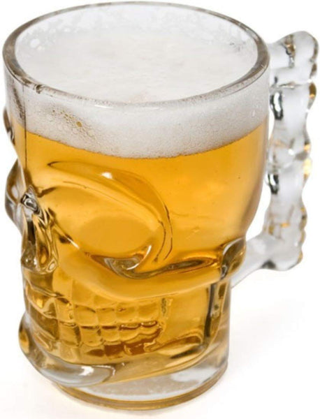Set of 2 Skull Face Beer Mugs 17.6 oz.