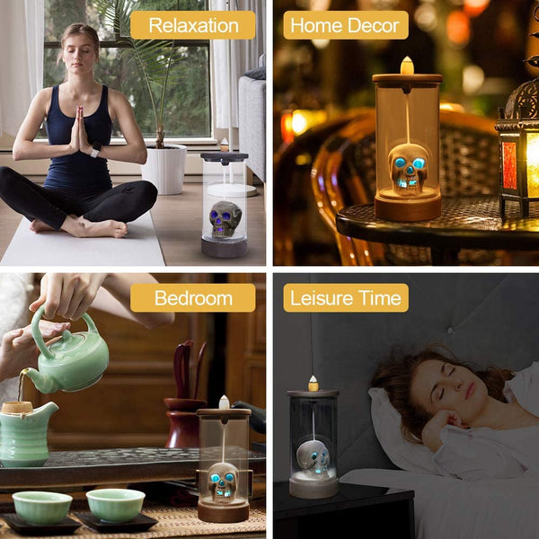 Waterfall Incense Burner Skull Incense Burner Decor