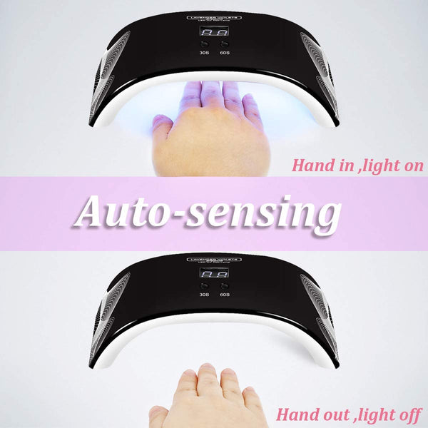 Portable LED Nail Lamp - Violetilac 6W Mini Nail Dryer Curing LED GEL Nail Polish Professionally - Black