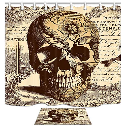 Shocur Skull Shower Curtain Set