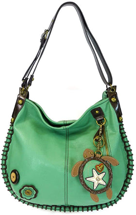 Sea Turtle Large Shoulder or Crossbody Purse with Keyfob