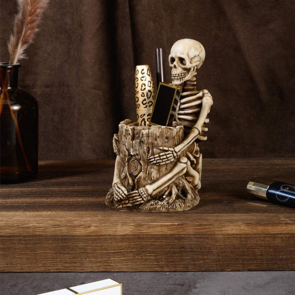 Skull Office Desk Supplies Organizer
