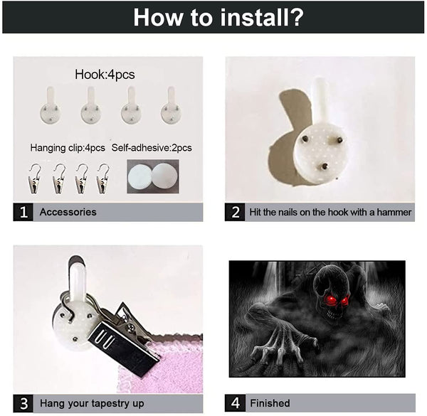 Skull Tapestry Grim Reaper Tapestry (51.2x 59.1 inch)