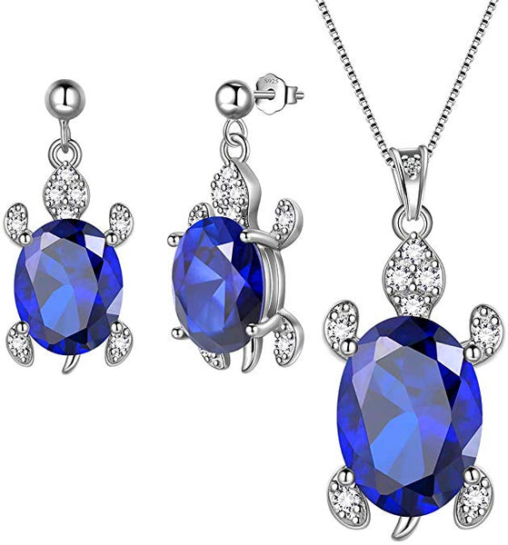 Women 925 Sterling Silver Animal Sea Turtle Pendant/Dangle Earrings Sets