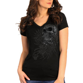 Women Black Sweet Demise V-Neck Shirt