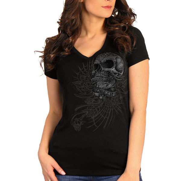 Women Black Sweet Demise V-Neck Shirt