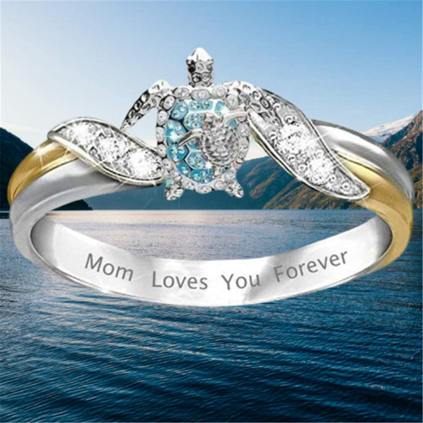 Sea Turtle Mom Loves You Forever Ring