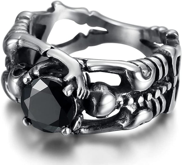 Vintage Skeleton Skull Gothic Statement Ring