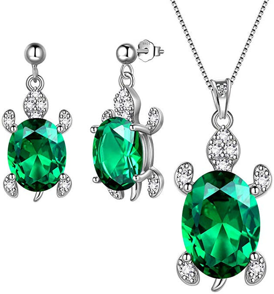 Women 925 Sterling Silver Animal Sea Turtle Pendant/Dangle Earrings Sets